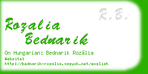 rozalia bednarik business card